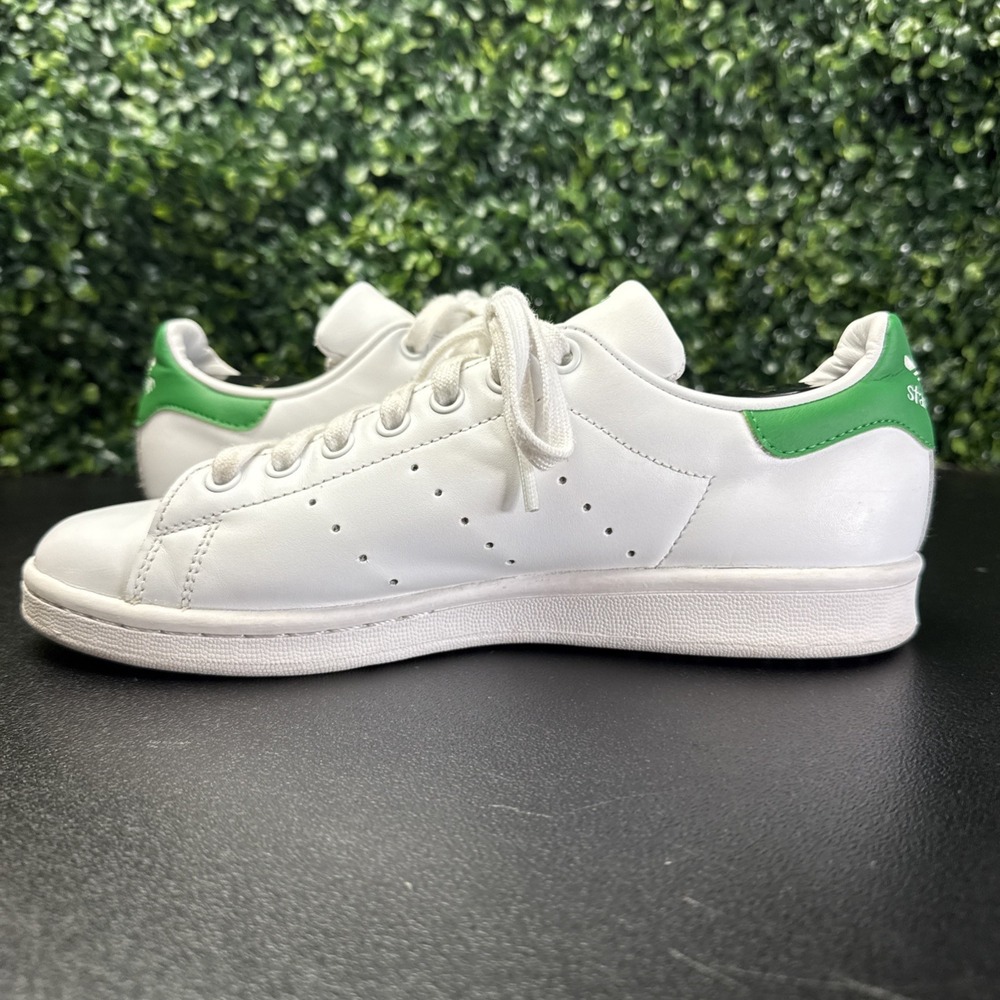 adidas Stan Smith Men's White Green Leather Sneakers Size 8 Breathable - Picture 8 of 10
